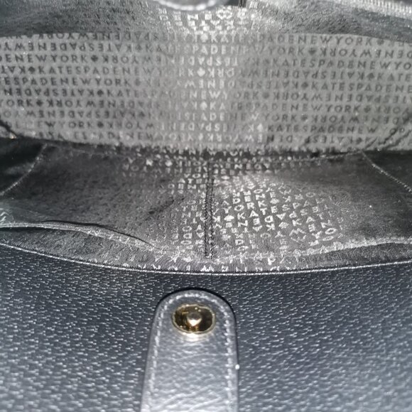 Black/Gold Pebbled Leather Shoulder Bag EUC #261 - Picture 12 of 16